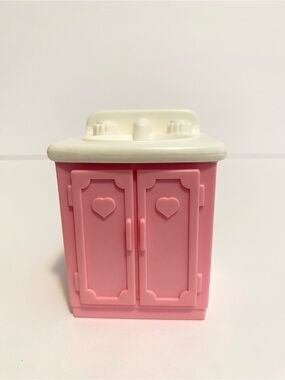 VTG 1993 Fisher Price Loving Family Furniture Bathroom Sink Counter Vanity Pink